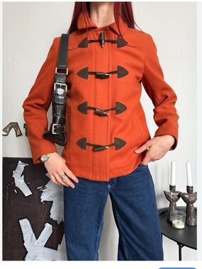 GAP Pumpkin Spice Burnt Orange Wool
Blend Toggle Duffle Pea
Coat Jacket M